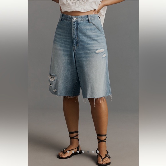 Anthropologie Pilcro Elastic-Back Denim Bermuda Shorts - Picture 5 of 8